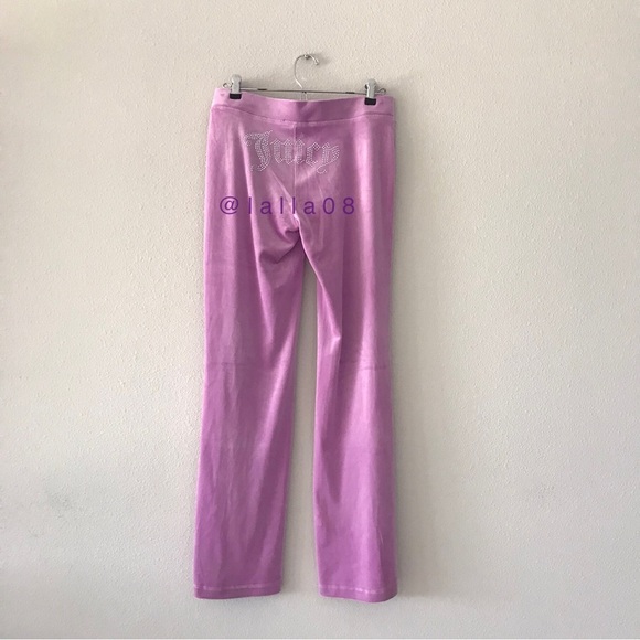 JUICY COUTURE Velour OG Bling Tracksuit Hoodie & Pant Set Violet Pink Small - Picture 11 of 15